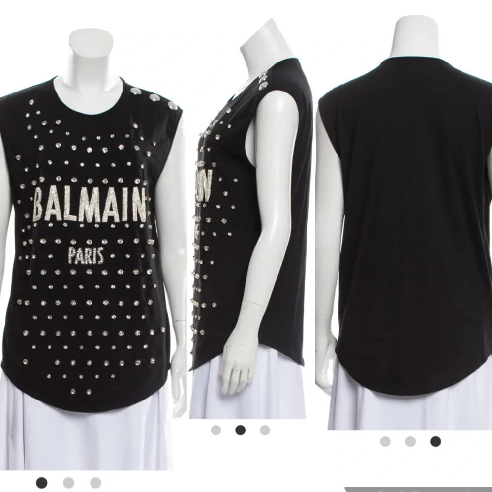 Balmain Paris Crystal embellished black tank - 38 - Picture 8 of 11